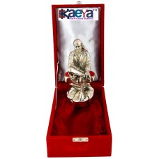 OkaeYa Aluminium Sai Baba Idol (18 cm x 10 cm x 9 cm, Silver)